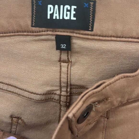 PAIGE Tan Slim Jeans Dusty Rose - Picture 4 of 6